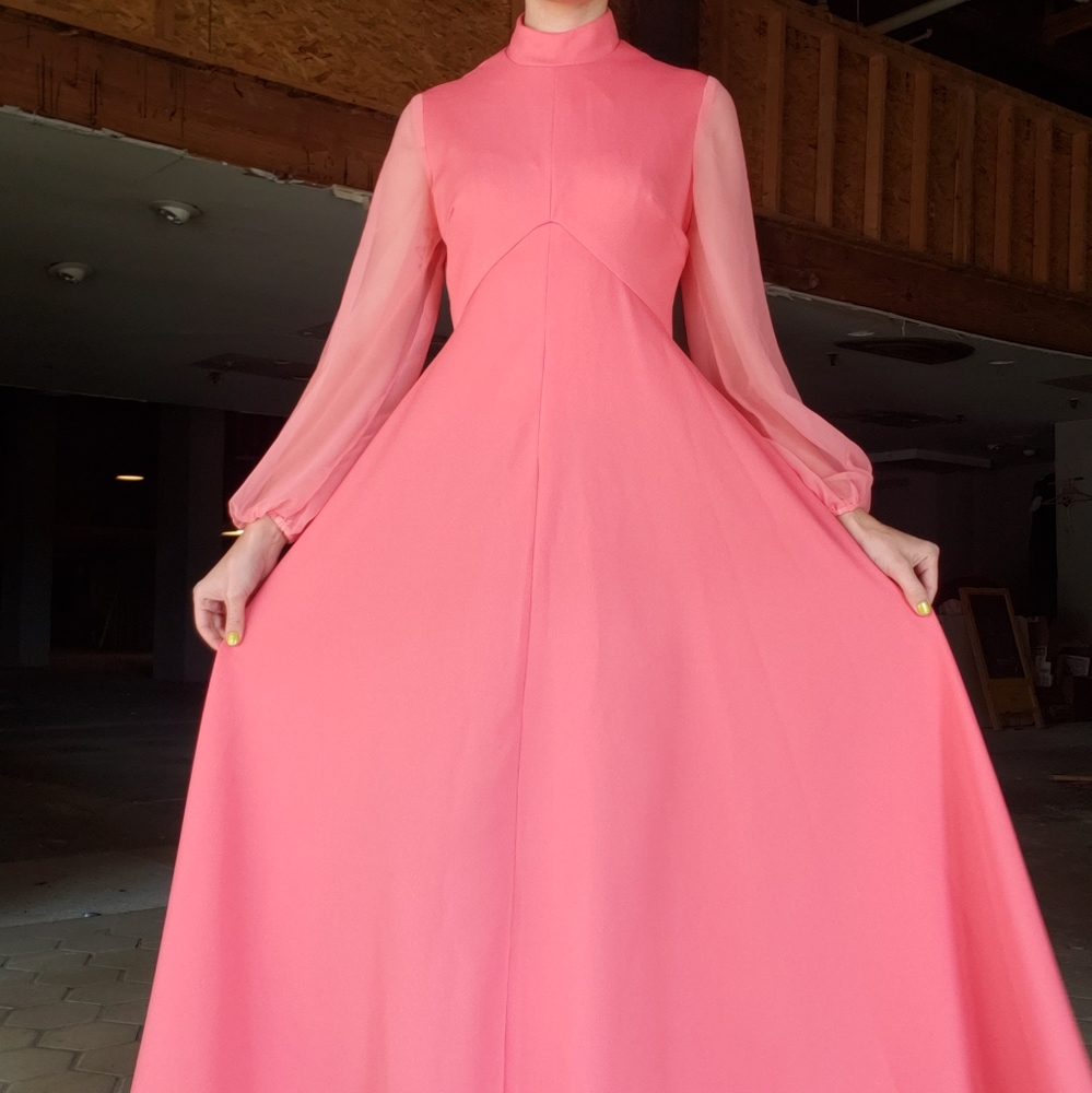 Vintage Long Formal Peach Dress